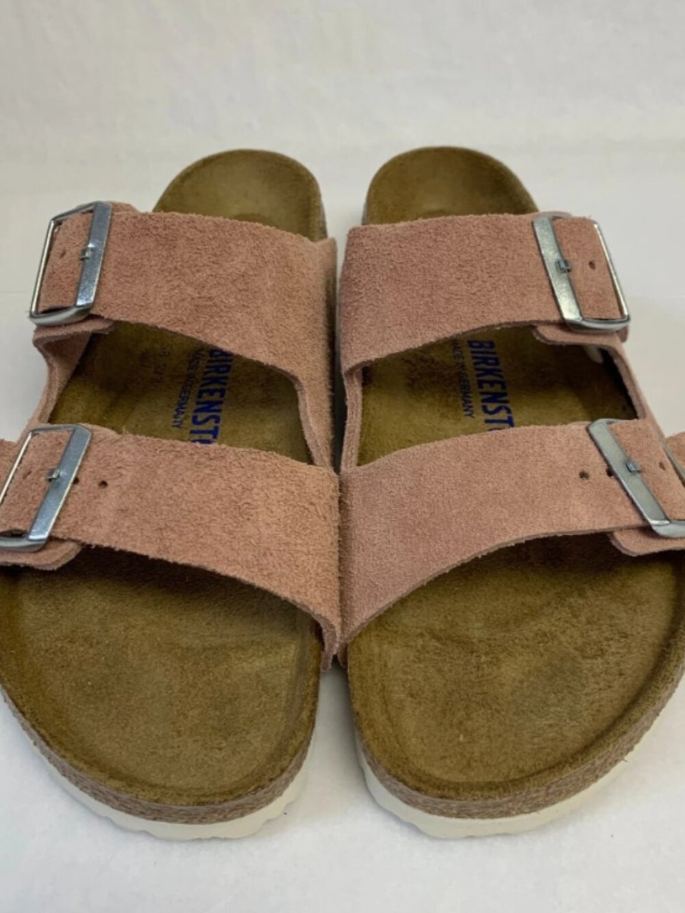 Birkenstock Arizona Pink Clay Suede Leather Soft Footbed Regular Width Sandals